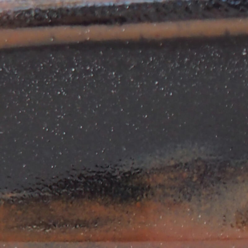 Bol à bonsaï en céramique 13,5 x 10,5 x 3 cm, noir-brun