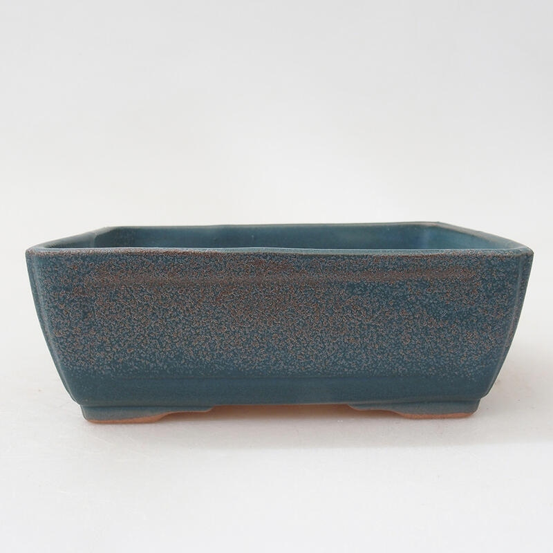 Bol à bonsaï en céramique 13,5 x 10,5 x 5 cm, couleur bleu