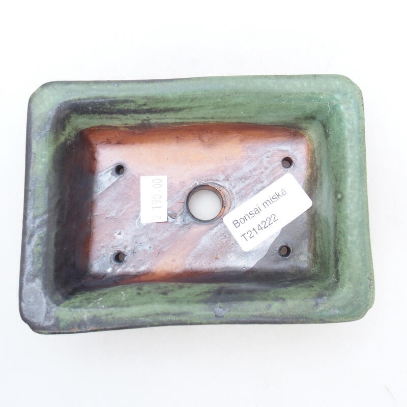 Bol à bonsaï en céramique 13,5 x 10 x 4 cm, gris-vert