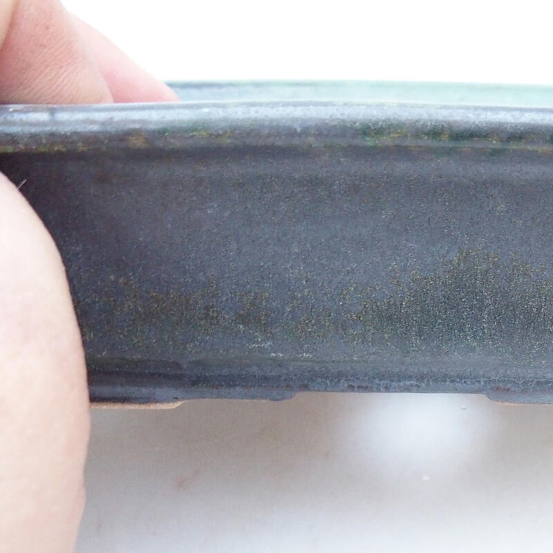 Bol à bonsaï en céramique 13,5 x 10 x 4 cm, gris-vert