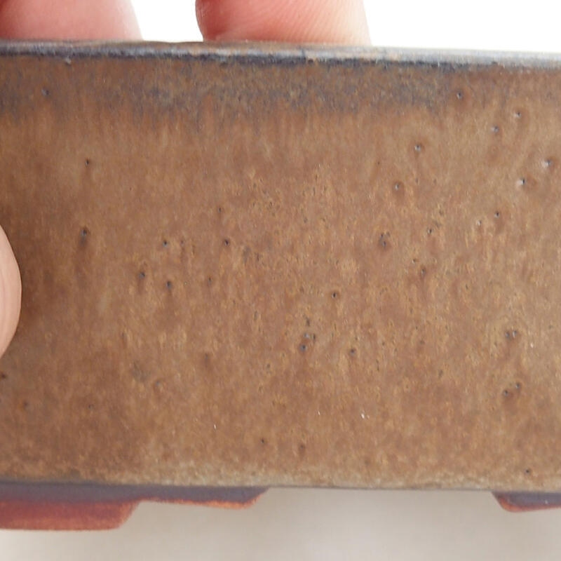 Bol à bonsaï en céramique 13,5 x 11,5 x 4,5 cm, brun