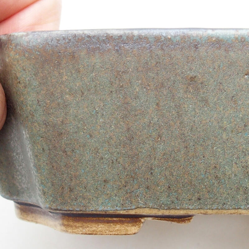 Bol à bonsaï en céramique 13,5 x 11,5 x 4,5 cm, vert