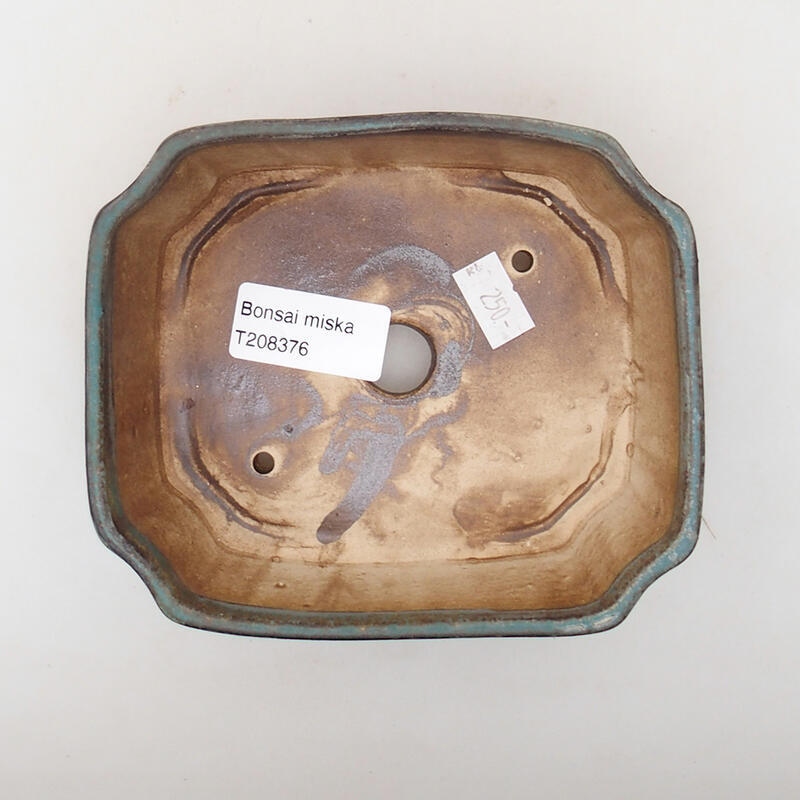 Bol à bonsaï en céramique 13,5 x 11,5 x 4,5 cm, vert