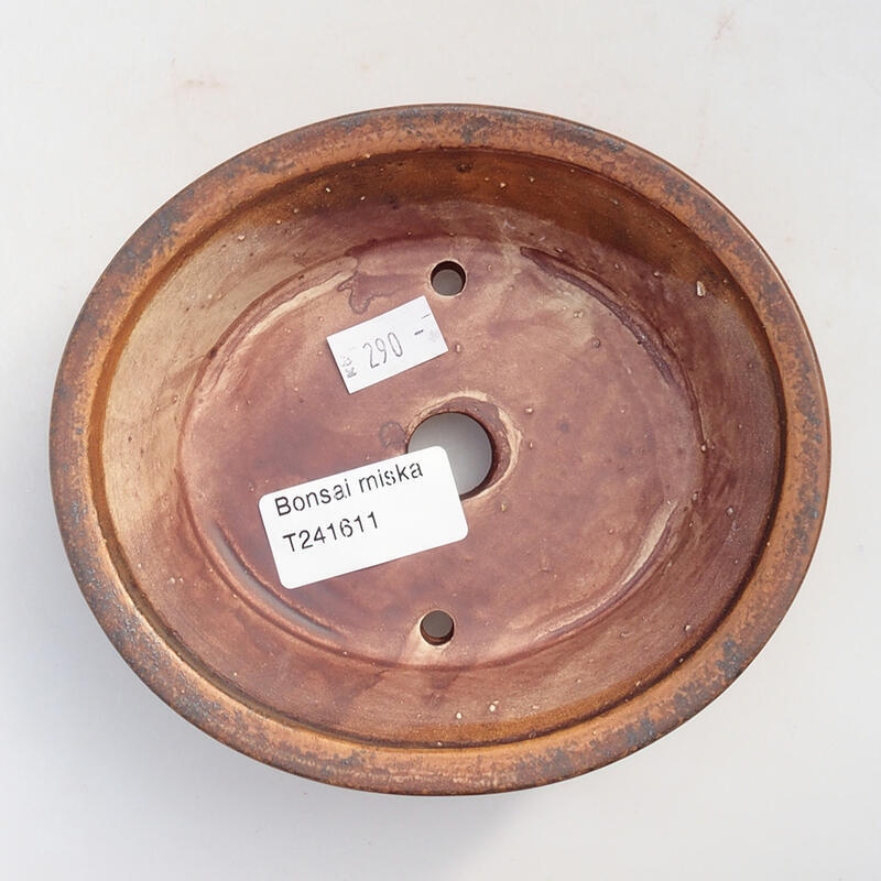 Bol à bonsaï en céramique 13,5 x 12 x 4 cm, brun