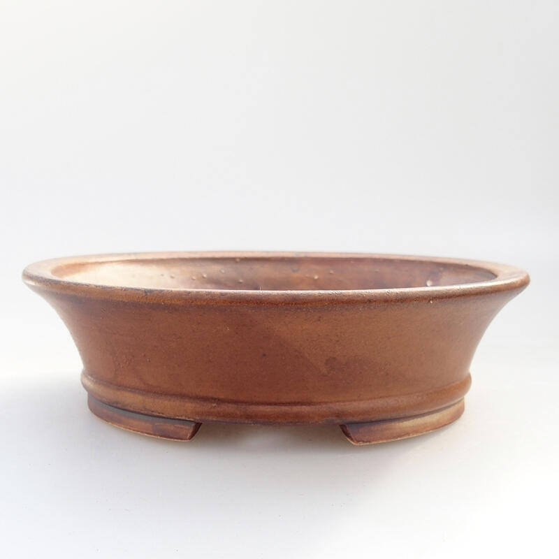Bol à bonsaï en céramique 13,5 x 12 x 4 cm, brun