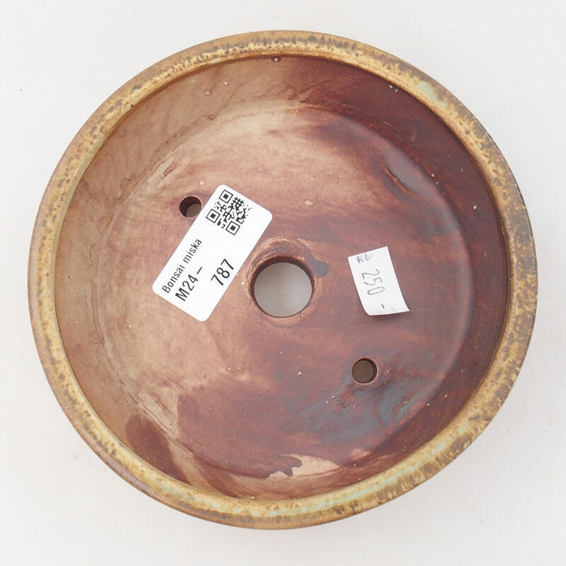 Bol à bonsaï en céramique 13,5 x 13,5 x 4 cm, brun