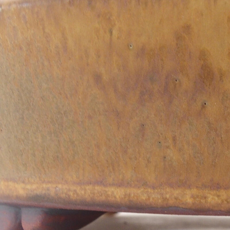 Bol à bonsaï en céramique 13,5 x 13,5 x 4 cm, brun