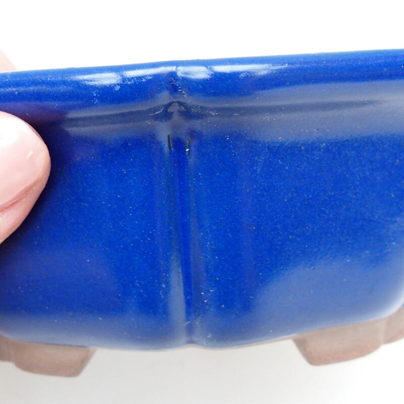 Bol à bonsaï en céramique 13,5 x 13,5 x 5 cm, couleur bleu