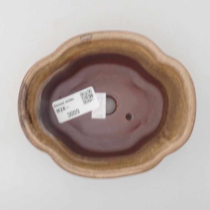 Bol à bonsaï en céramique 13 x 10,5 x 5,5 cm, brun