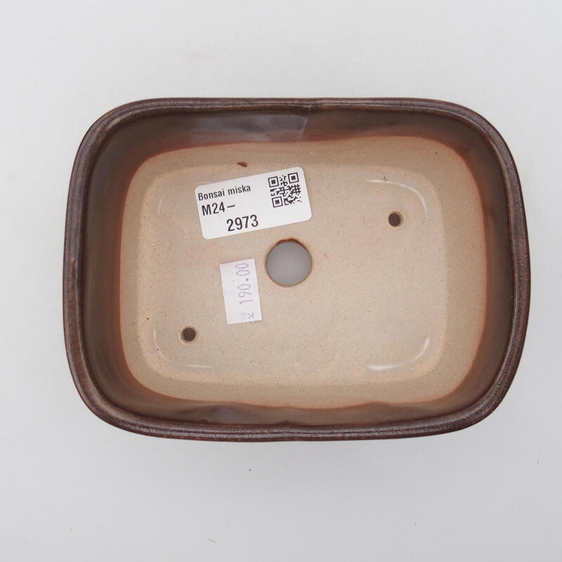 Bol à bonsaï en céramique 13 x 10 x 5,5 cm, brun