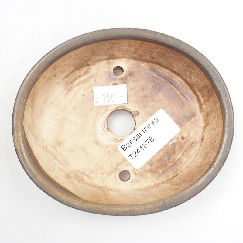 Bol à bonsaï en céramique 13 x 11 x 3,5 cm, brun