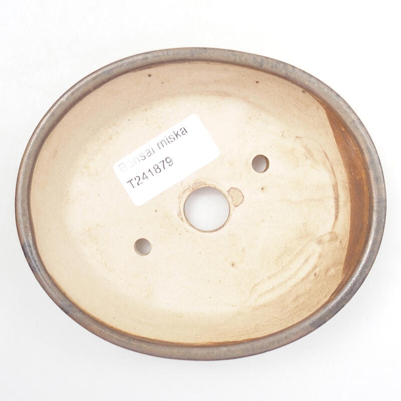 Bol à bonsaï en céramique 13 x 11 x 3,5 cm, brun