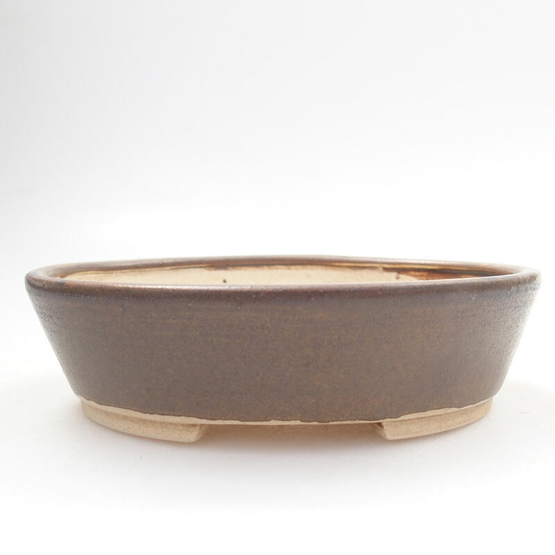 Bol à bonsaï en céramique 13 x 11 x 3,5 cm, brun