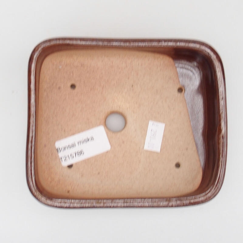 Bol à bonsaï en céramique 13 x 11 x 4 cm, brun