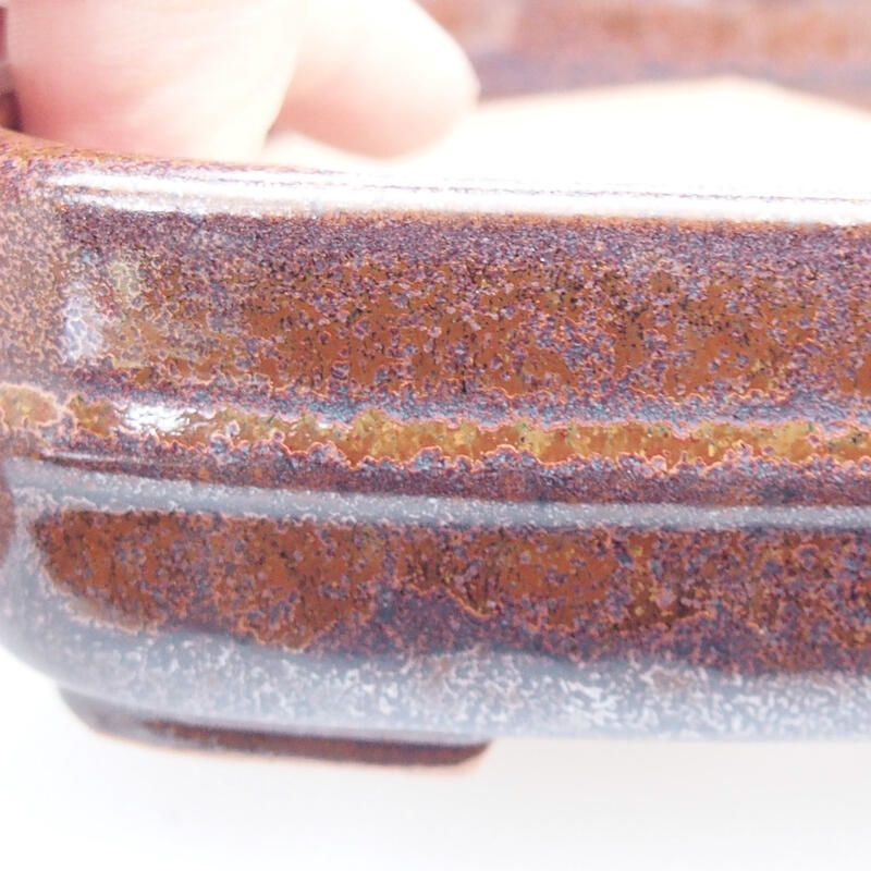 Bol à bonsaï en céramique 13 x 11 x 4 cm, brun