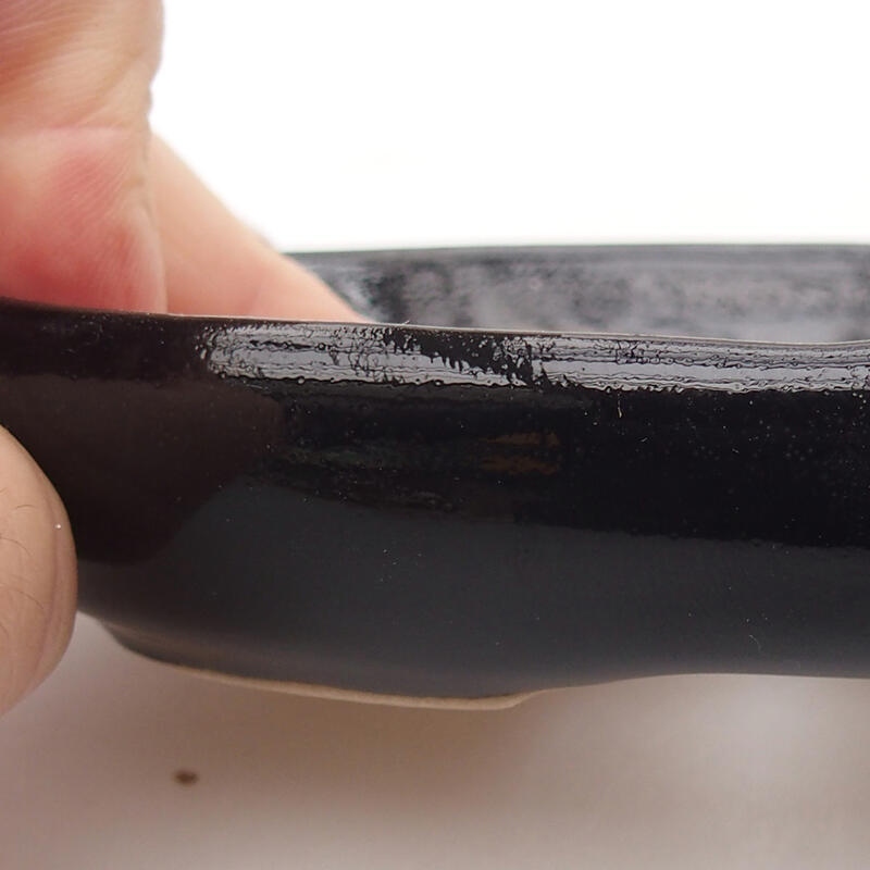 Bol à bonsaï en céramique 13 x 9,5 x 2,5 cm, noir