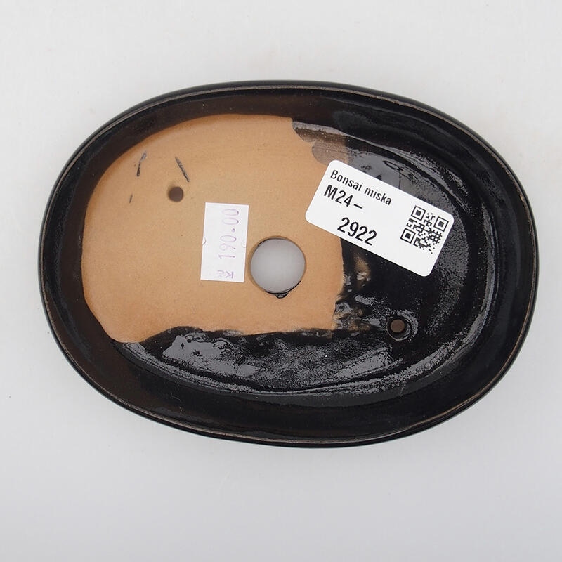 Bol à bonsaï en céramique 13 x 9,5 x 2,5 cm, noir
