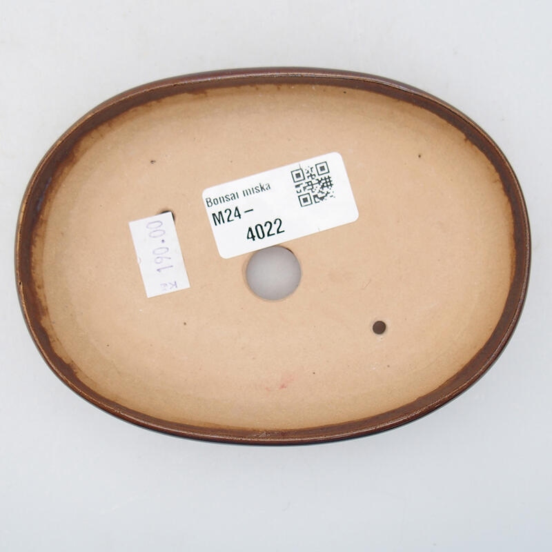 Bol à bonsaï en céramique 13 x 9,5 x 3 cm, brun