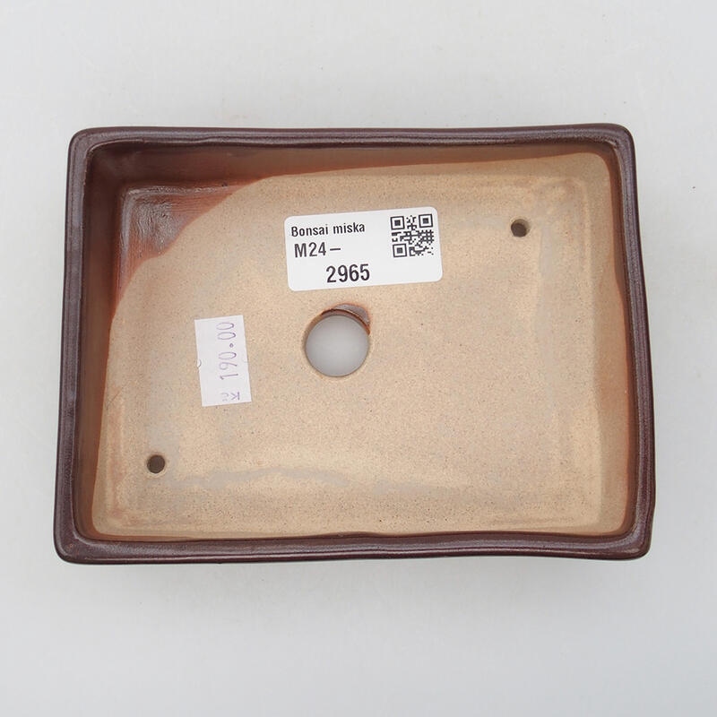 Bol à bonsaï en céramique 13 x 9,5 x 3 cm, brun