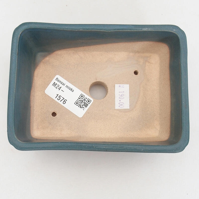 Bol à bonsaï en céramique 13 x 9,5 x 5 cm, couleur bleu