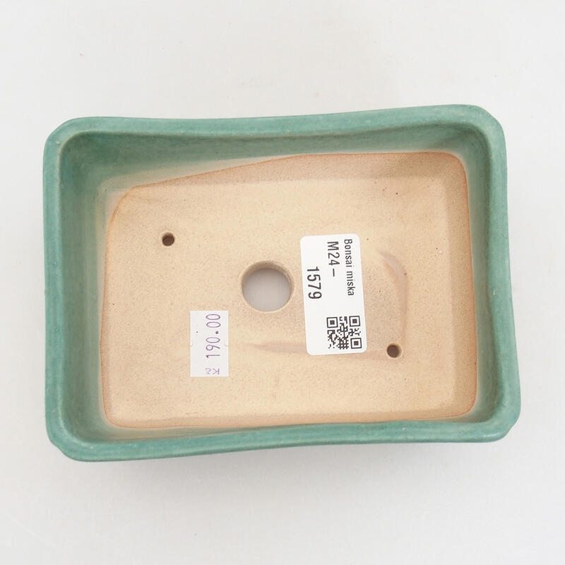 Bol à bonsaï en céramique 13 x 9,5 x 5 cm, vert