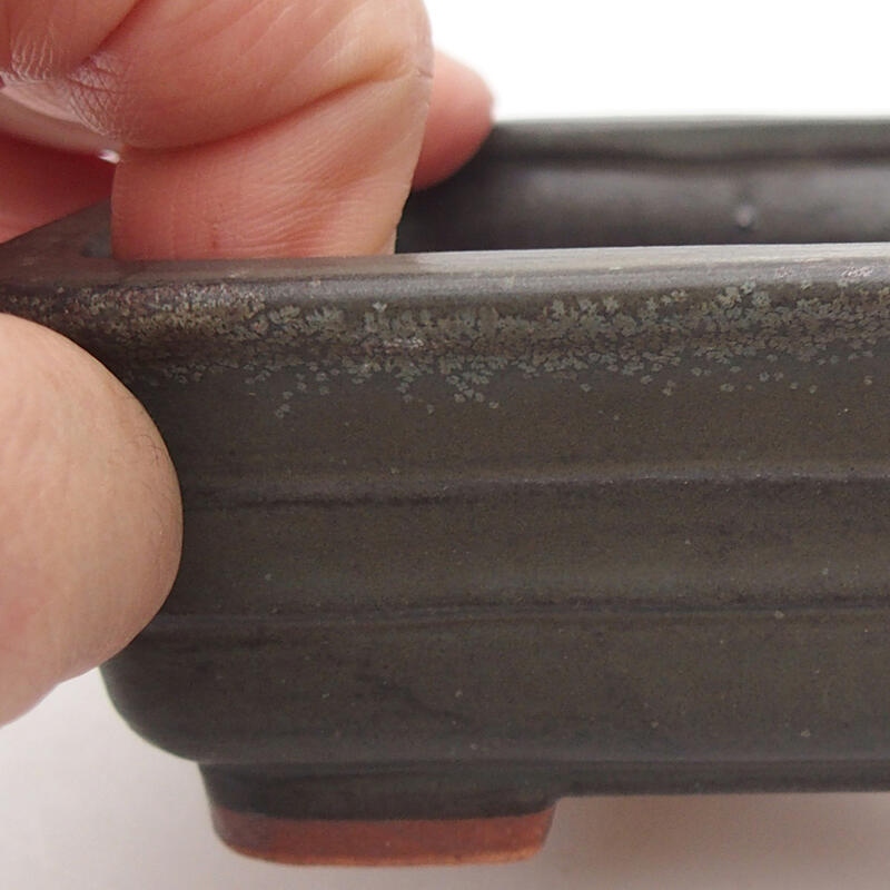Bol à bonsaï en céramique 13 x 9 x 4,5 cm, gris