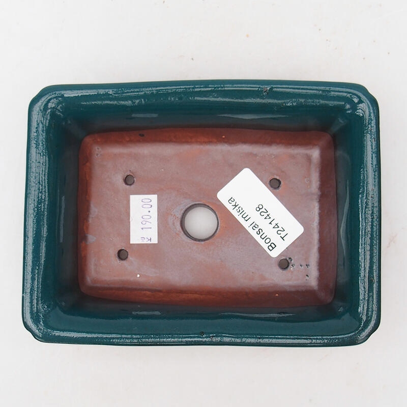 Bol à bonsaï en céramique 14,5 x 10,5 x 4 cm, vert