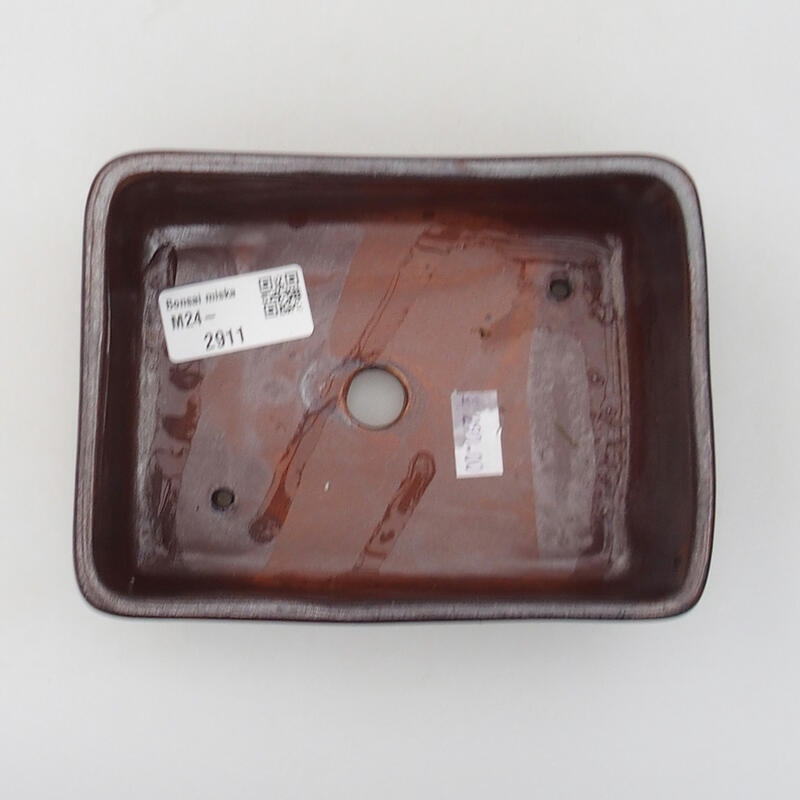 Bol à bonsaï en céramique 14,5 x 11 x 5 cm, couleur marron