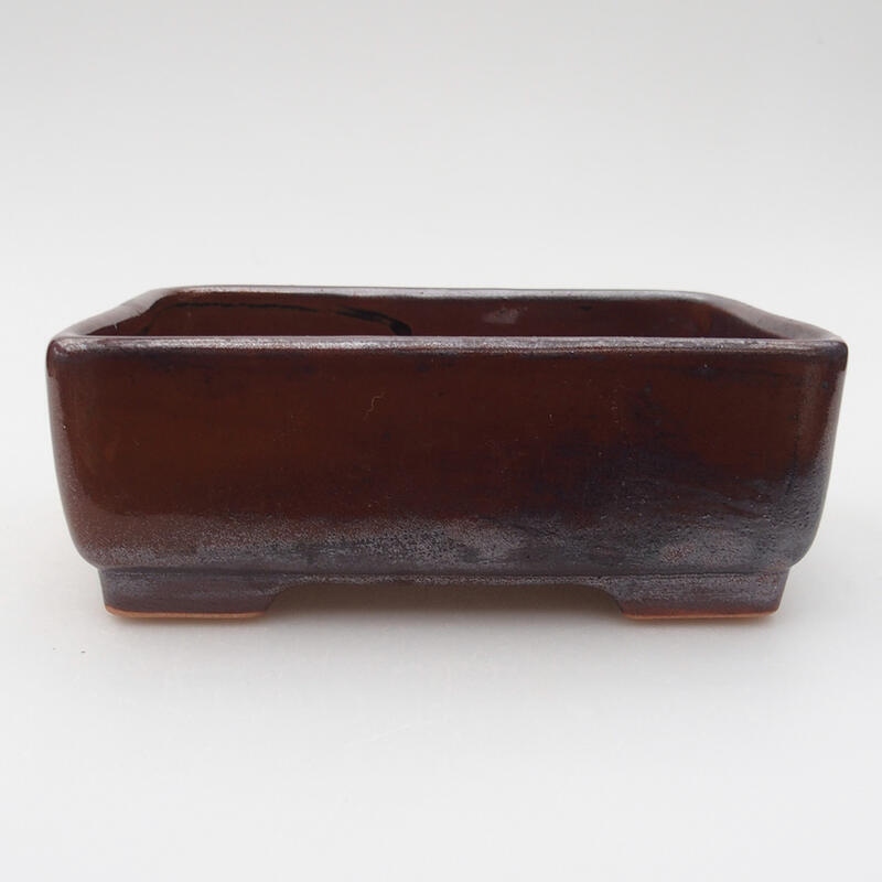 Bol à bonsaï en céramique 14,5 x 11 x 5 cm, couleur marron