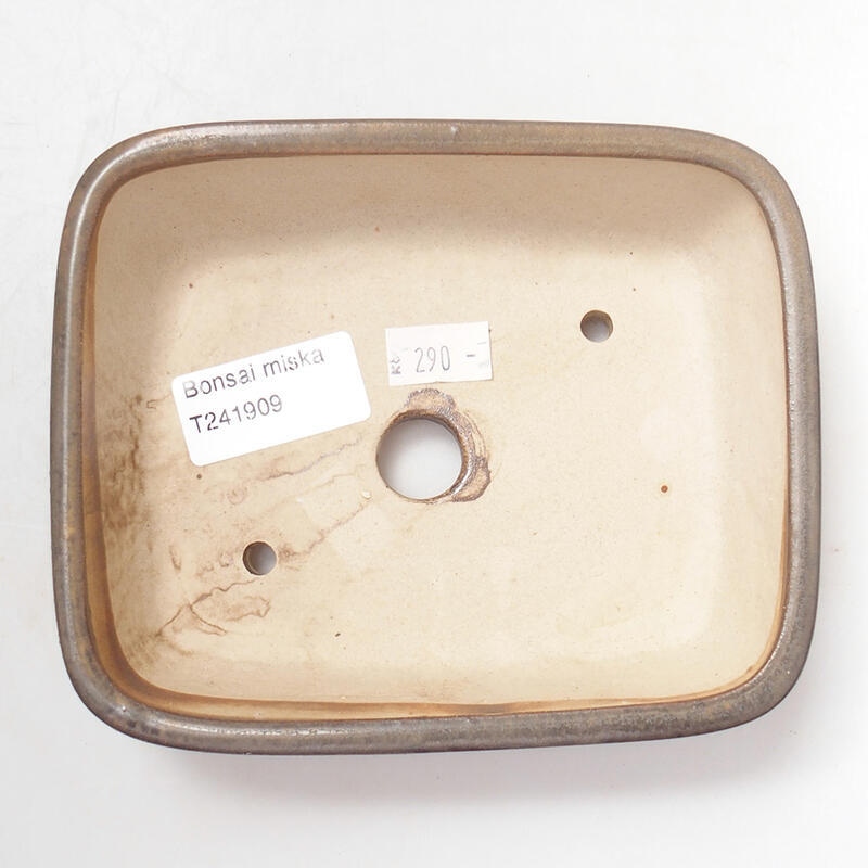 Bol à bonsaï en céramique 14,5 x 12 x 4 cm, couleur marron