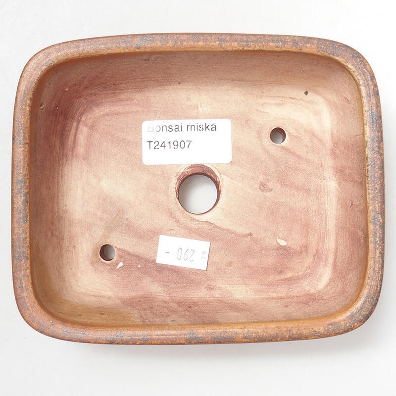 Bol à bonsaï en céramique 14,5 x 12 x 4 cm, couleur marron