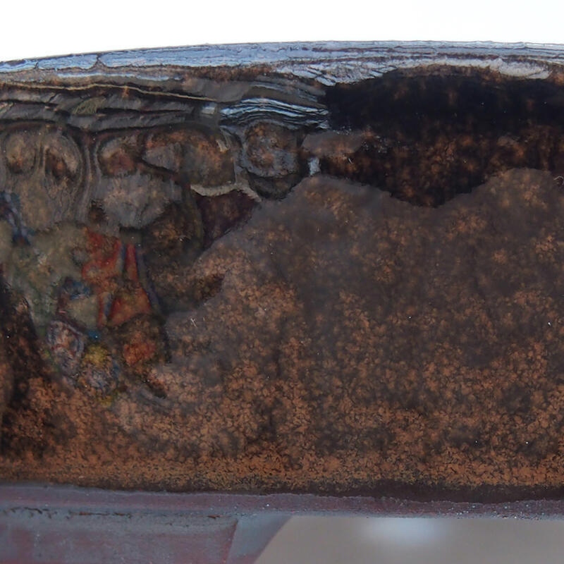 Bol à bonsaï en céramique 14,5 x 13,5 x 4 cm, noir-brun