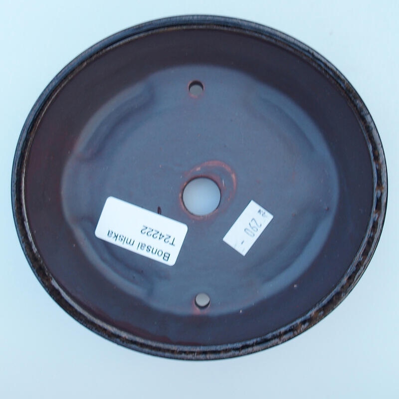 Bol à bonsaï en céramique 14,5 x 13,5 x 4 cm, noir-brun