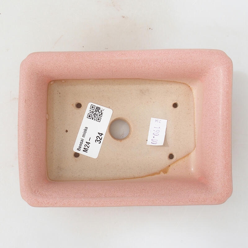 Bol à bonsaï en céramique 14 x 10,5 x 4 cm, rose