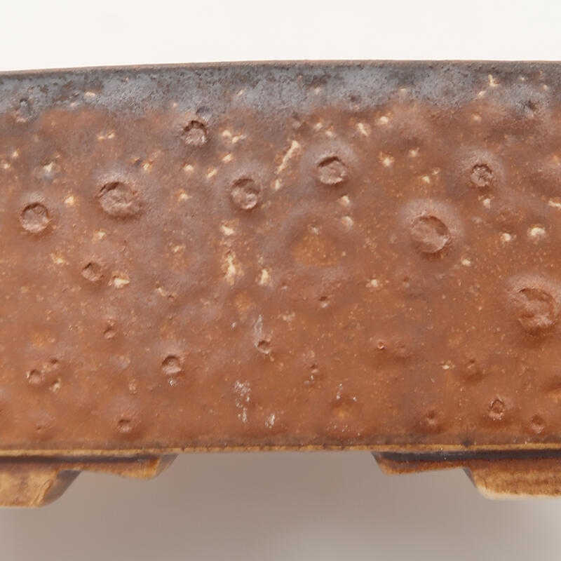 Bol à bonsaï en céramique 14 x 11,5 x 4,5 cm, brun