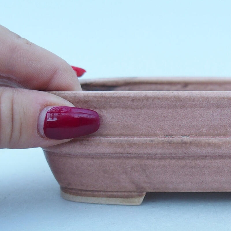 Bol à bonsaï en céramique 14 x 11,5 x 4,5 cm, rose