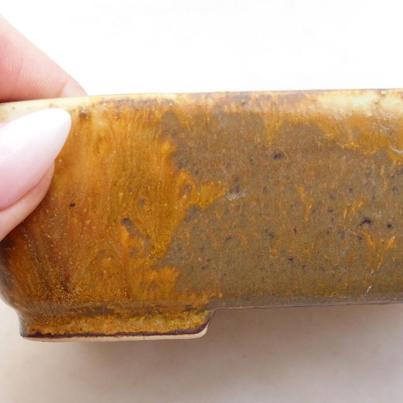 Bol à bonsaï en céramique 14 x 11 x 4 cm, brun