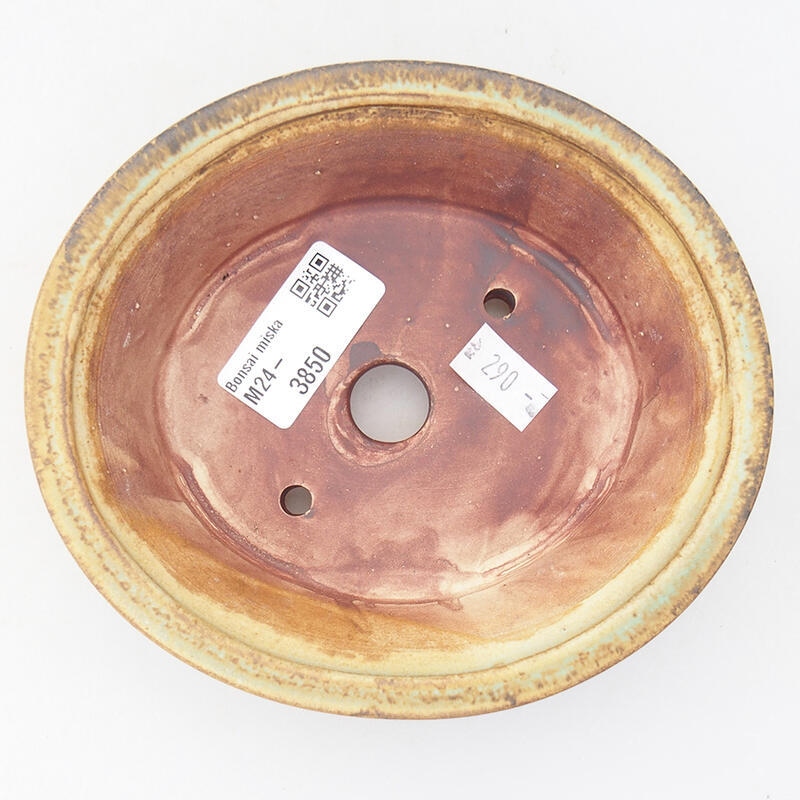 Bol à bonsaï en céramique 14 x 12,5 x 4 cm, vert