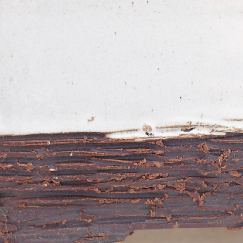 Bol à bonsaï en céramique 14 x 12,5 x 7 cm, couleur blanc