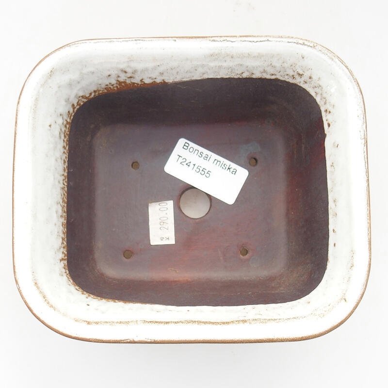 Bol à bonsaï en céramique 14 x 12,5 x 7 cm, couleur blanc