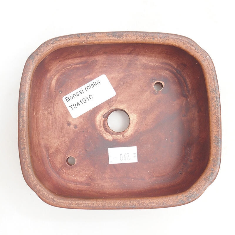Bol à bonsaï en céramique 14 x 12 x 4 cm, brun