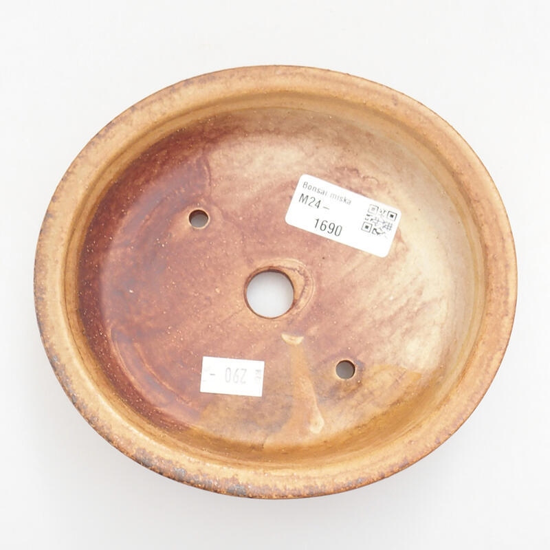 Bol à bonsaï en céramique 14 x 13 x 4 cm, orange