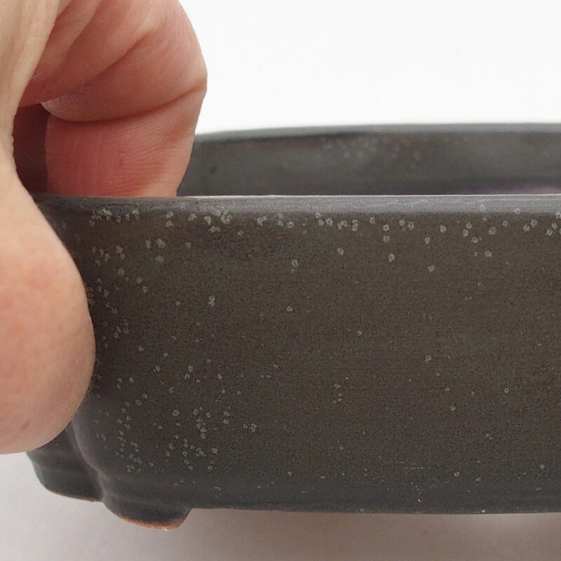 Bol à bonsaï en céramique 15,5 x 11 x 4 cm, gris
