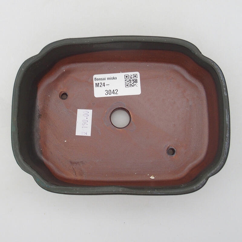 Bol à bonsaï en céramique 15,5 x 11 x 4 cm, gris