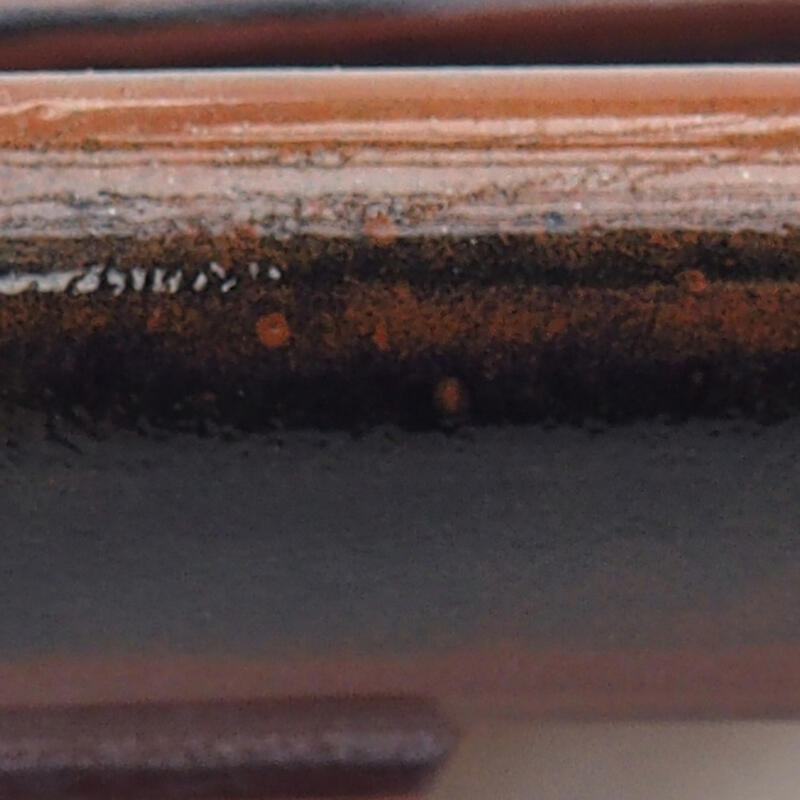 Bol à bonsaï en céramique 15,5 x 12,5 x 3 cm, couleur brun-noir