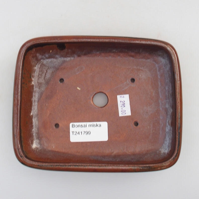 Bol à bonsaï en céramique 15,5 x 12,5 x 3 cm, couleur brun-noir