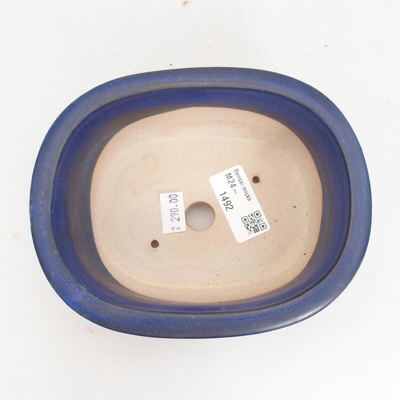 Bol à bonsaï en céramique 15,5 x 12 x 6 cm, couleur bleu