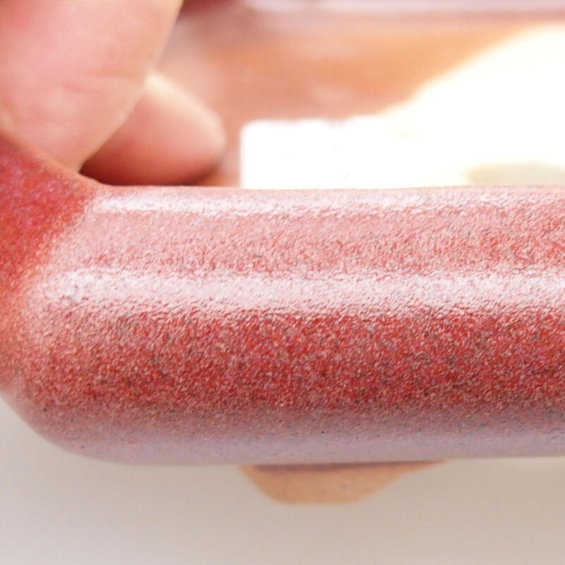 Bol à bonsaï en céramique 15,5 x 14 x 3,5 cm, couleur rouge