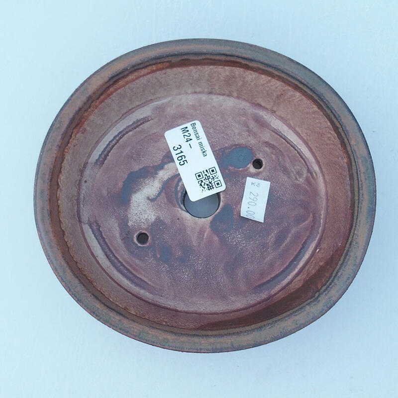 Bol à bonsaï en céramique 15,5 x 14 x 4 cm, brun