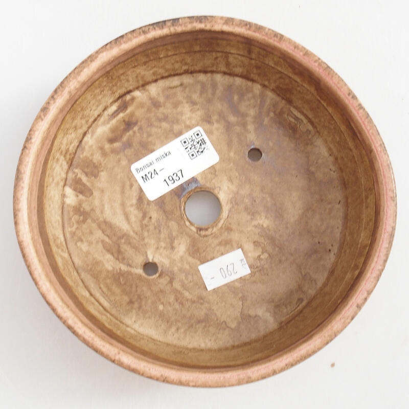 Bol à bonsaï en céramique 15,5 x 15,5 x 5 cm, rose